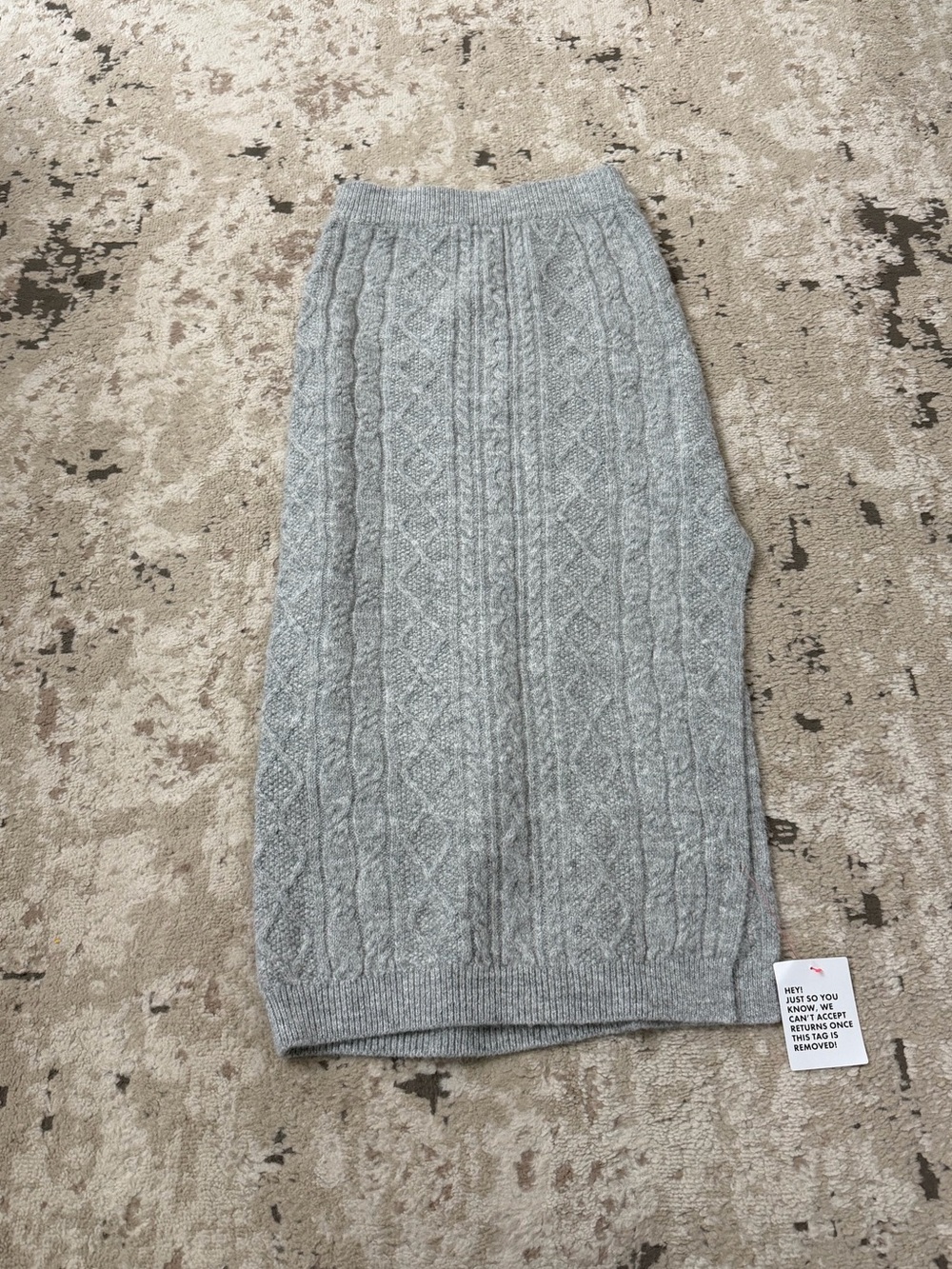 Topshop Knitted Cable Midi Skirt Size Small NWT in Gray